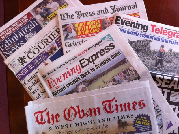 selection of local newspapers